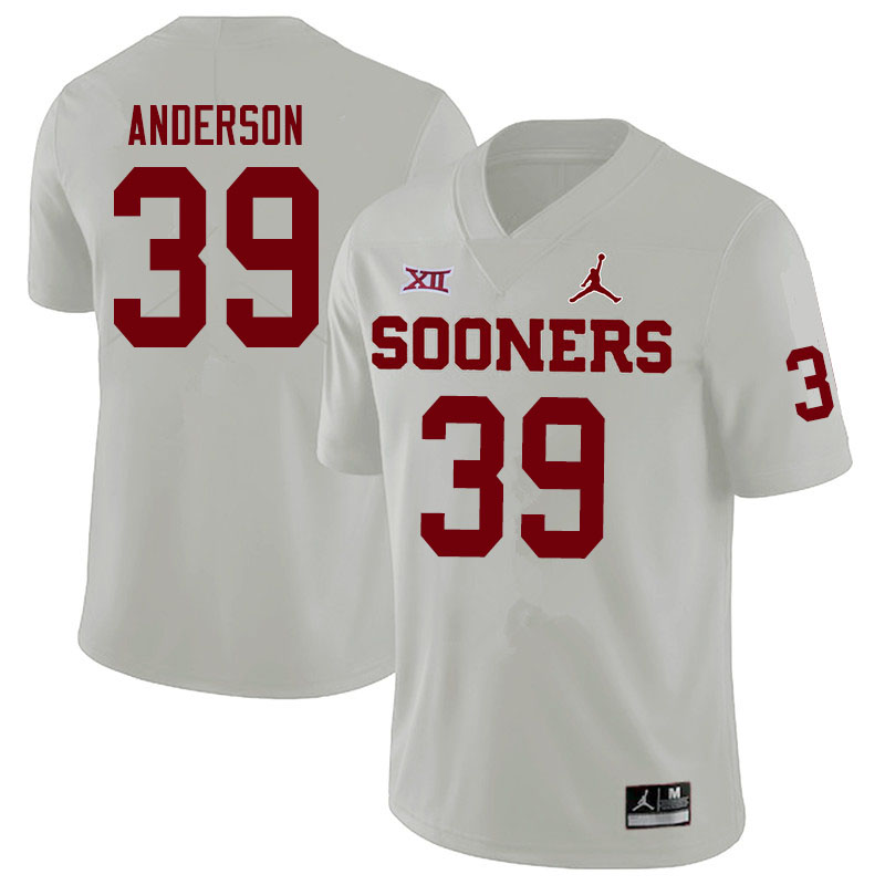 Oklahoma Sooners #39 Michael Anderson Jordan Brand College Football Jerseys Sale-White